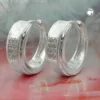 Creolen Creole Ohrringe 14x5mm mit Zirkonia 925 Silber matt-diamantiert