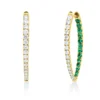 Creolen 750 Gelbgold 26 Smaragde 0,54ct grün 32 Brillanten 0,66ct F-VSI 26,8x1,9mm