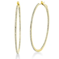Creolen groß schmal aus 750 Gelbgold 188 Diamanten 0,63ct TW-SI 41,6x1,3mm