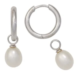 Creolen Klappcreolen 16,8mm rund 925 Silber (ohne Perlen-Einhänger)