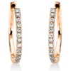 Creolen klein aus 750 Gold Rotgold 28 Diamanten 0,1ct TW-SI 112,8x1,2mm