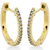 Creolen klein schmal aus 750 Gelbgold 28 Brillanten 0,14ct TW-SI 13,4x1,2mm