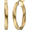 Creolen 19,7mm Klappcreolen Ohrringe gedreht matt, 925 Silber Gelbgold vergoldet