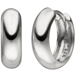 Creolen 14,9mm Klappcreolen, rund, 925 Silber rhodiniert Ohrringe Ohrschmuck