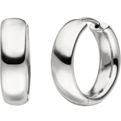 Creolen 20,2mm Klappcreolen, rund, 925 Silber, rhodiniert Ohrringe Ohrschmuck