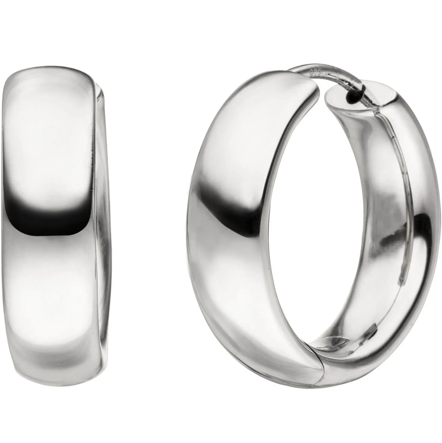 Creolen 20,2mm Klappcreolen, rund, 925 Silber, rhodiniert Ohrringe Ohrschmuck