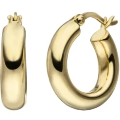 Creolen 16,9mm Klappcreolen, rund, 925 Silber gelbvergoldet Ohrringe Ohrschmuck