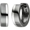 Creolen 13,4mm Ohrringe Ohrschmuck 925 Silber teilschwarz bicolor flach glänzend