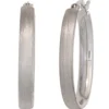 Creolen 27,2mm Ohrringe 925 Silber glänzend oval mattiert Ohrschmuck