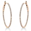 Creolen schmal aus 750 Gold Rotgold 118 Diamanten 0,48ct TW-SI 28,5x1,2mm