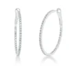 Creolen schmal aus 750 Weißgold 86 Brillanten 1,34ct TTLB-SI 36,6x1,8mm