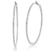 Creolen schmal aus 750 Weißgold 188 Diamanten 0,52ct TW-SI 41,6x1,3mm