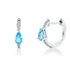 Creolen 750 Weißgold 2 Topase 0,51ct Swissblue 20 Diamanten 0,06ct W-SI 14,7x3,3mm