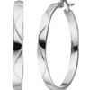 Creolen 34x3,8mm aus Edelstahl flach mit Muster Ohrringe Ohrschmuck Damen
