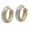 Creolen 14x4mm Creole Kreolen bicolor diamantiert 9Kt 375 Gold Ohrschmuck Damen