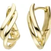 Creolen 5x15,5mm Klappcreolen Ohrringe 2-reihig elegant geschwungen 375 Gelbgold