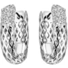 Creolen 5,4x19,2mm 32 Zirkonia weiß 925 Silber rhodiniert Ohrringe Netz-Muster