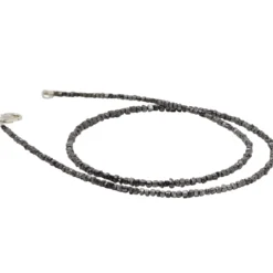 Diamantkette Collier schwarze Diamanten Rohdiamanten grau-anthrazit 925 Silber