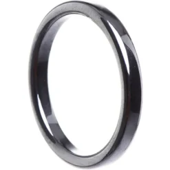 Dünner Ring aus Hämatit 3mm flach grau dunkelgrau schmal schlicht Steinring