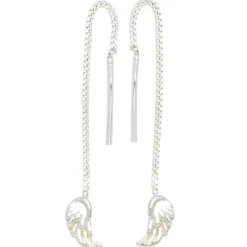Durchzieher Ohrhänger 4,3x56,4mm Flügel aus 925 Silber Sterlingsilber Ohrschmuck