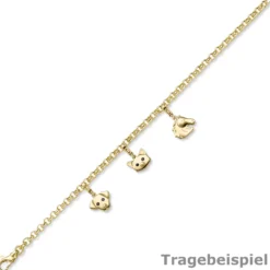 Einhänger Pferd Pferdkopf Anhänger Charm 585 Gold Gelbgold glänzend 12,5x18mm