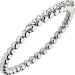 Elastisches Armband Kugelarmband aus 925 Silber rhodiniert 16,5cm dehnbar