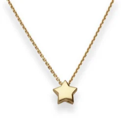 Fantasiekette Goldkette Collier Stern Halskette aus 585 Gold Gelbgold 42cm