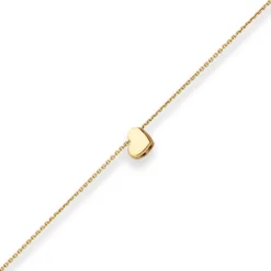 Fantasiekette Goldkette Collier Herz Halskette aus 585 Gold Gelbgold 42cm