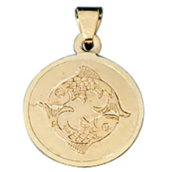 Fische - Ketten Anhänger Goldanhänger 333 Gold rund Halsschmuck Unisex