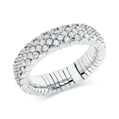 Flex-Ring aus 750 Weißgold rhodiniert 125 Brillanten 1,5ct TW-SI B:5,4mm