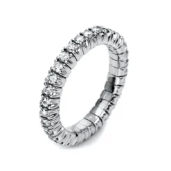 Flex-Ring aus 750 Weißgold rhodiniert 34 Brillanten 0,88ct TW-SI B:3,2mm