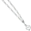Fußkettchen Figarokette Fußkette Fußschmuck Herz aus 925 Silber 25cm