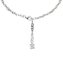 Fußkettchen Fußkette mit Zirkonia, 925 Silber, 25cm, Fußschmuck, Damen