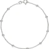 Fußkette Ankerkette mit Kugeln Kugelkette aus 925 Silber 25cm Fußschmuck