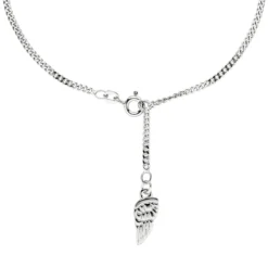 Fußkette Fußkettchen Panzerkette Flügel 925 Silber 23-25cm Fußschmuck