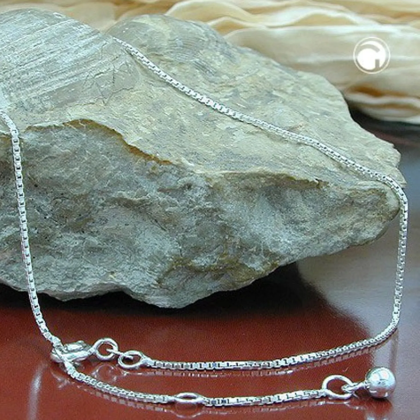 Fußkette Venezianer Kette, 925 Silber, 27cm, Fußschmuck, Damen