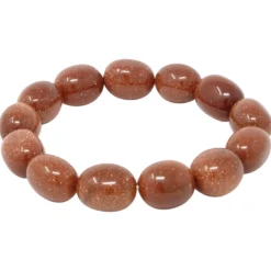 Goldflussarmband, Armband aus Goldfluss, Nuggets, dehnbar creme-braun