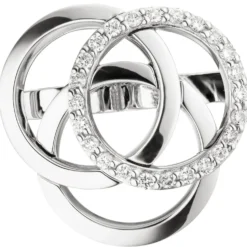 Goldschließe Verschluss Perlclip 585 Gold Weißgold Diamanten 0.24Ct