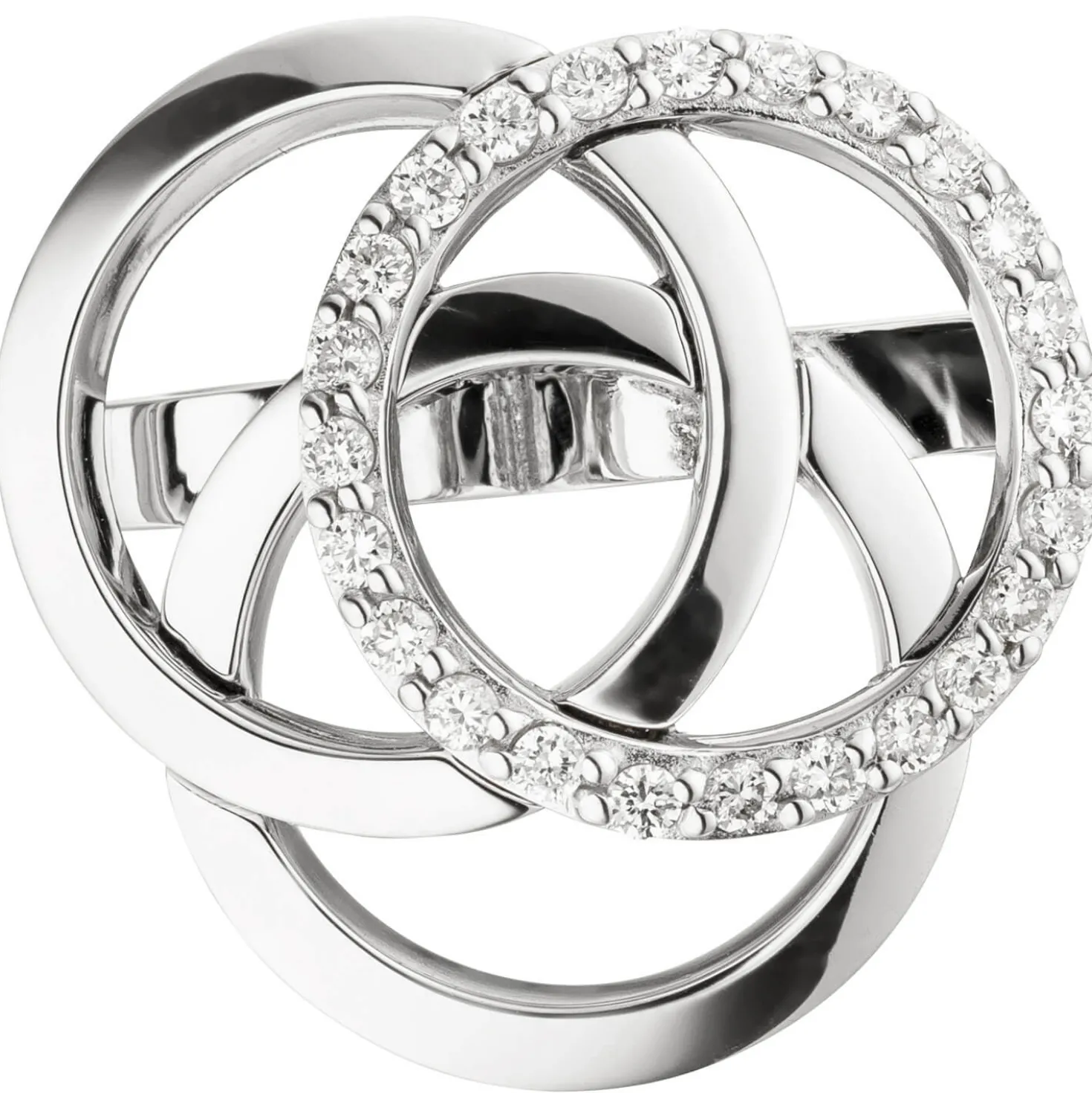 Goldschließe Verschluss Perlclip 585 Gold Weißgold Diamanten 0.24Ct
