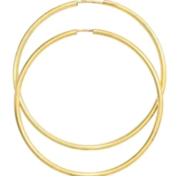 Große XL Creolen Ø 50mm aus 333 Gold Gelbgold Ohrringe Ohrchmuck rund Damen
