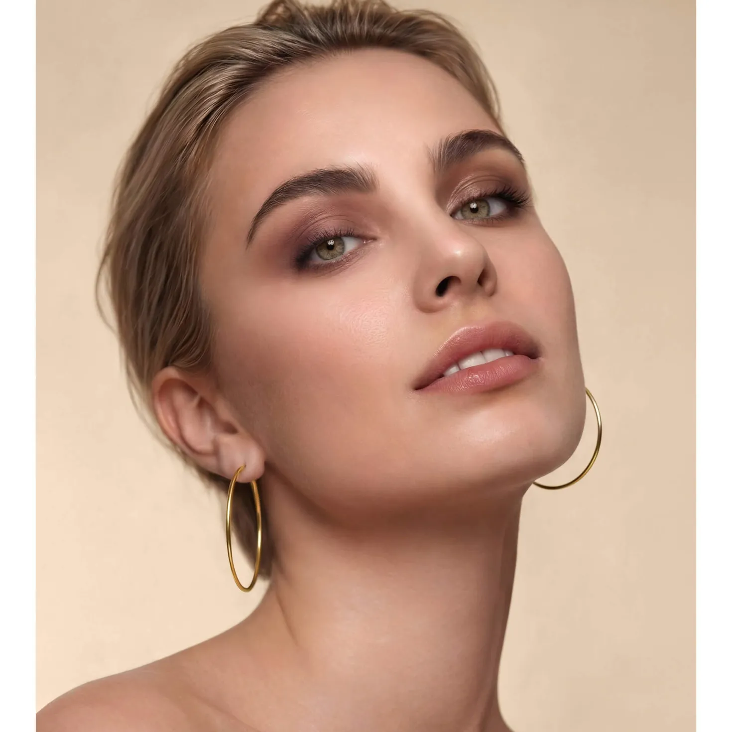 Große XL Creolen Ø 50mm aus 333 Gold Gelbgold Ohrringe Ohrchmuck rund Damen