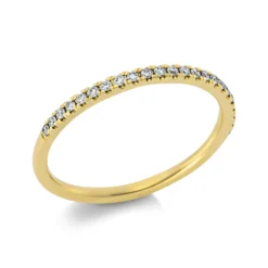 Halb-Memoire Ring aus 750 Gold Gelbgold 23 Brillanten 0,15ct TW-SI B:1,7mm
