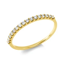 Halb-Memoire Ring aus 750 Gold Gelbgold 16 Brillanten 0,18ct TW-SI B:1,5mm
