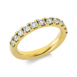 Halb-Memoire Ring aus 750 Gold Gelbgold 11 Brillanten 0,92ct TW-SI B:3,3mm