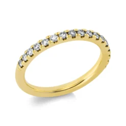 Halb-Memoire Ring aus 585 Gold Gelbgold 17 Brillanten 0,39ct TW-SI B:2,3mm