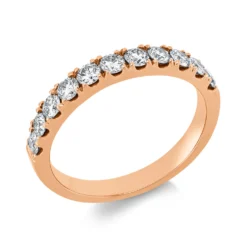 Halb-Memoire Ring aus 750 Gold Rotgold 11 Brillanten 0,7ct TTLB-SI B:2,7mm