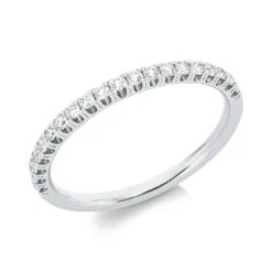 Halb-Memoire Ring aus 750 Gold Weißgold 20 Brillanten 0,28ct TW-SI B:2mm