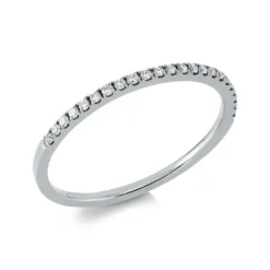 Halb-Memoire Ring aus 750 Gold Weißgold 23 Brillanten 0,1ct TW-SI B:1mm
