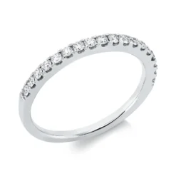 Halb-Memoire Ring aus 750 Gold Weißgold 18 Brillanten 0,33ct TW-SI B:2mm