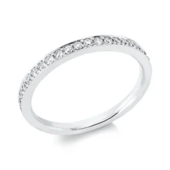 Halb-Memoire Ring aus 750 Gold Weißgold 20 Brillanten 0,24ct TW-SI B:2mm